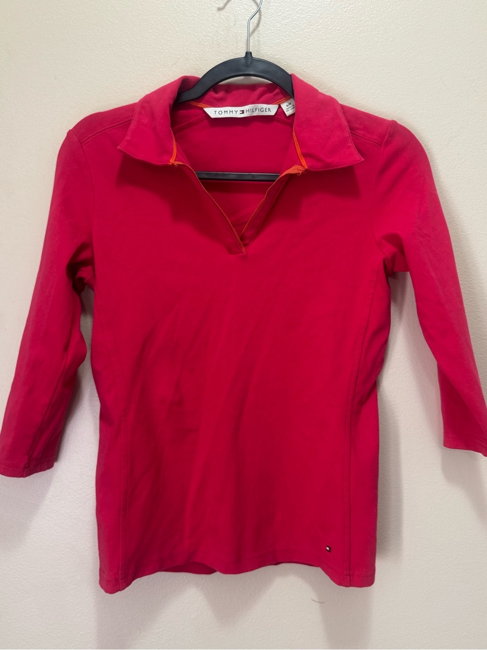 Tommy Hilfiger 3/4 Long Sleeve Polo-Style Top